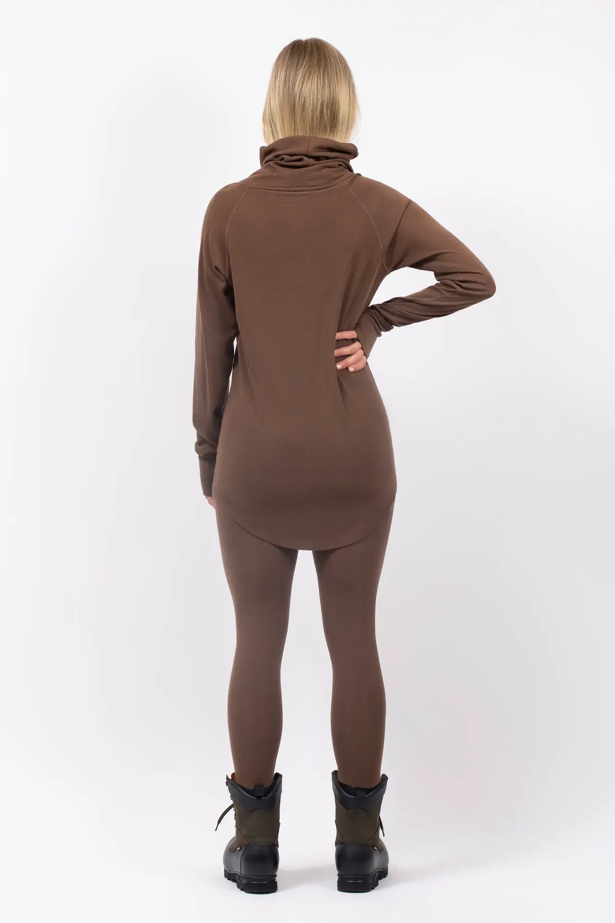 Icecold Merino Wool Gaiter Rib Top - Brown