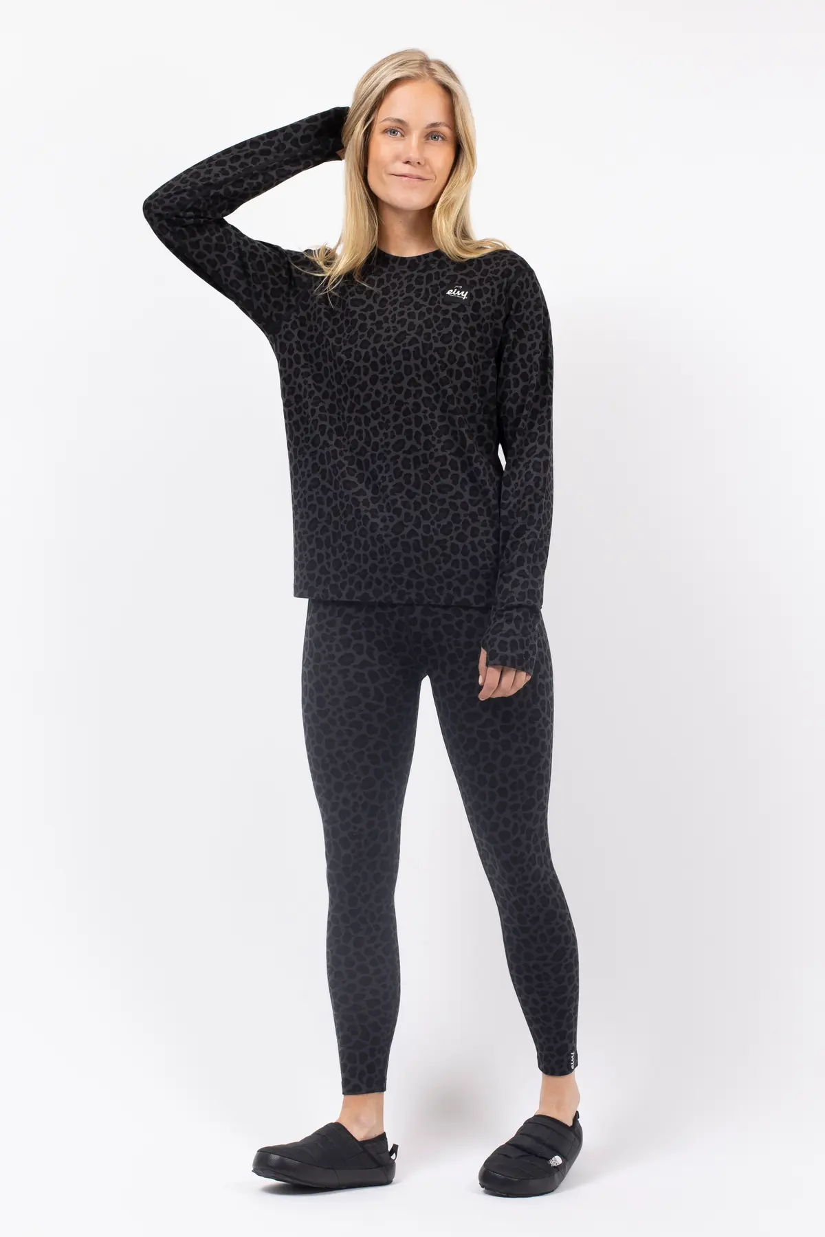 Loose Fit Merino Wool Top - Black Leopard | XL