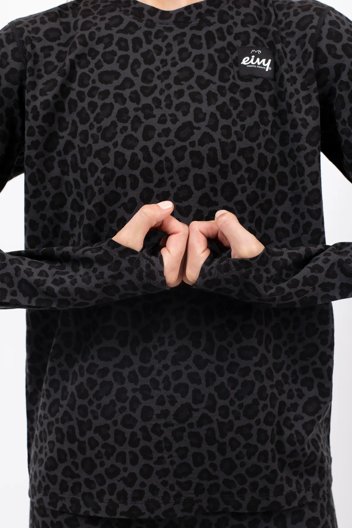 Loose Fit Merino Wool Top - Black Leopard | XL
