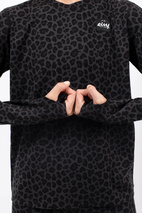 Loose Fit Merino Wool Top - Black Leopard | XL