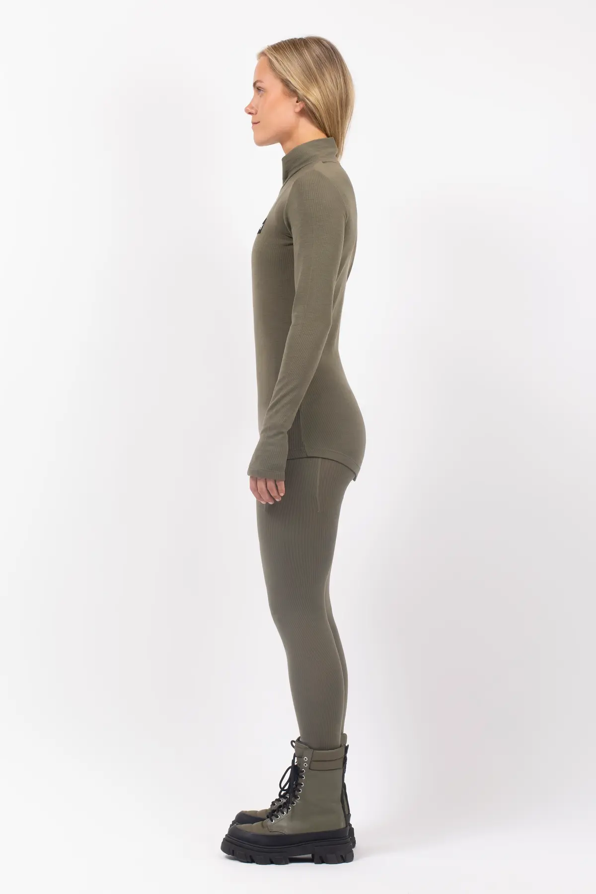 Journey Merino Wool Rib Top - Olive