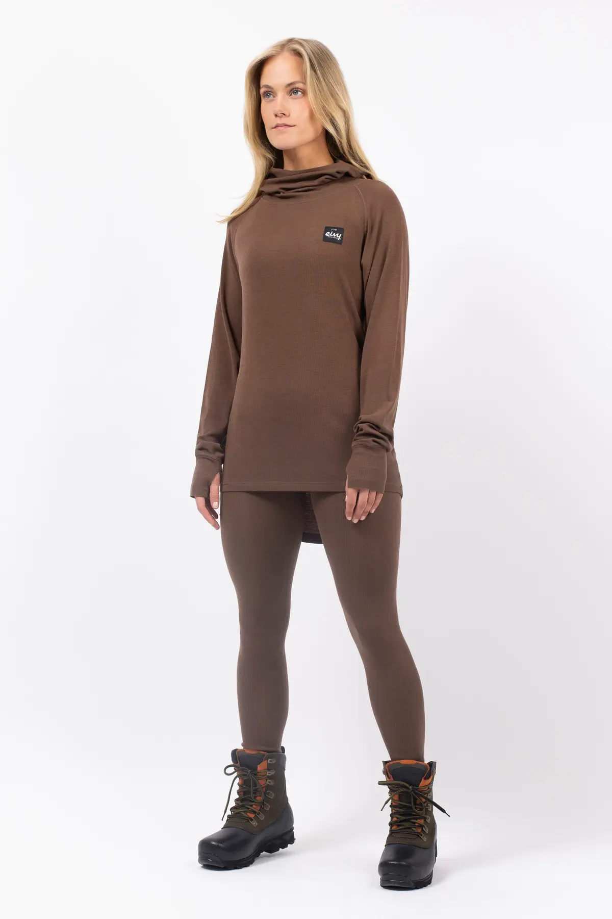 Icecold Merino Wool Gaiter Rib Top - Brown
