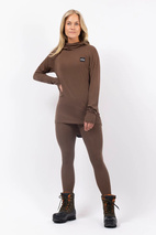 Icecold Merino Wool Gaiter Rib Top - Brown