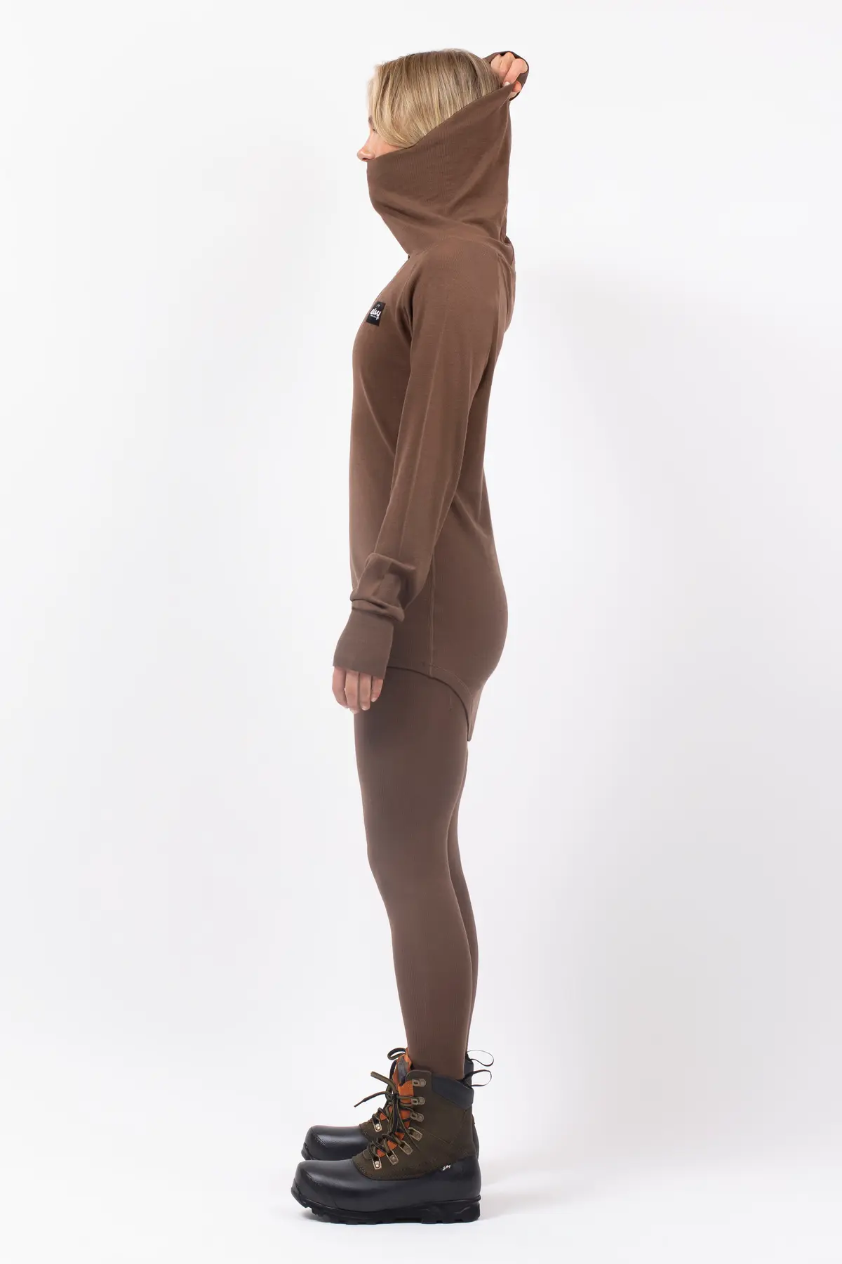 Icecold Merino Wool Gaiter Rib Top - Brown