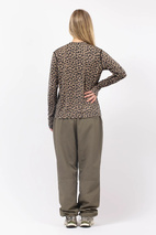 Loose Fit Merino Wool Top - Leopard