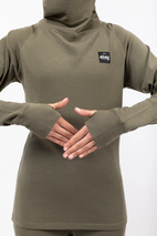 Icecold Merino Wool Gaiter Rib Top - Olive