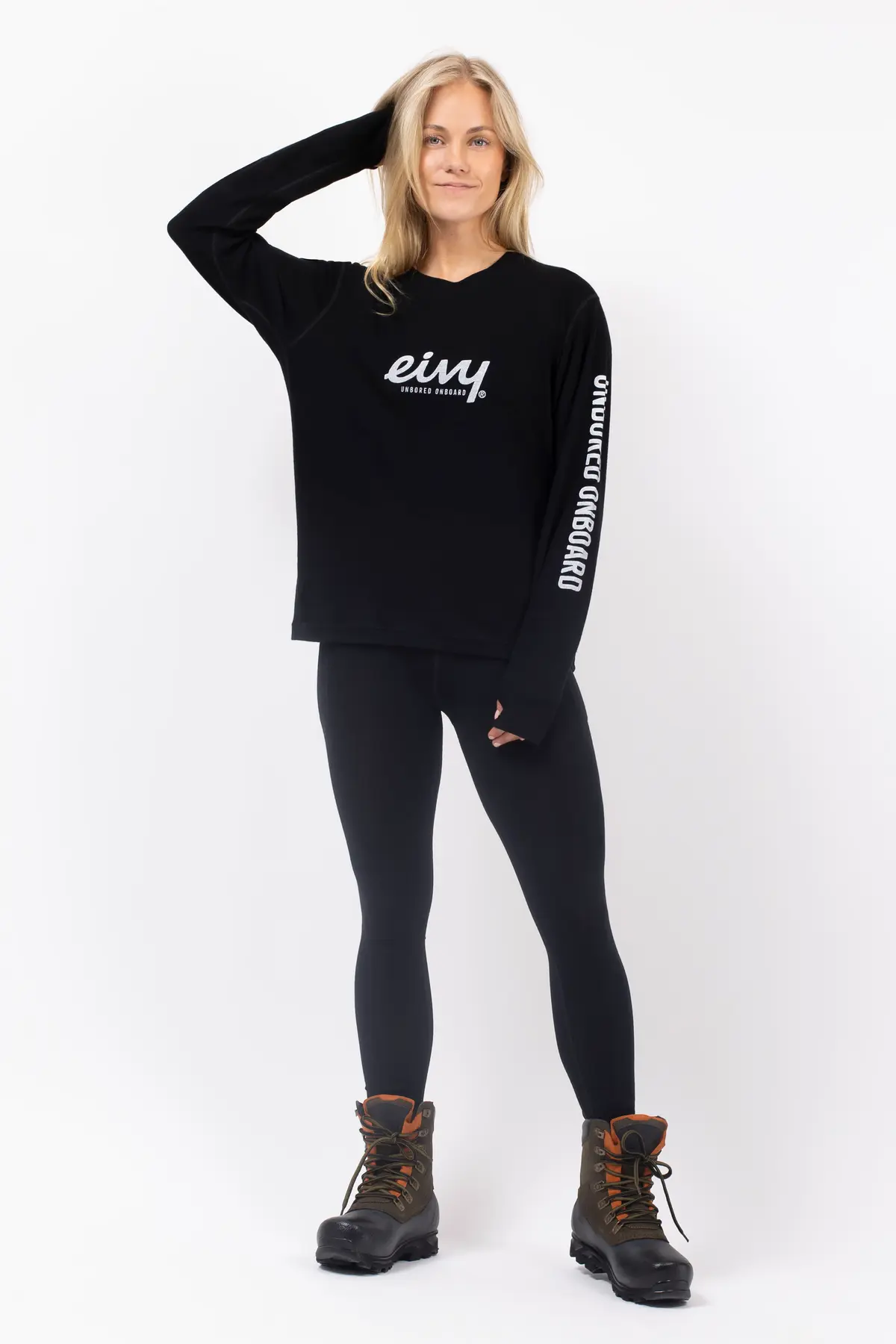 Loose Fit MX Merino Wool Rib Top - Black