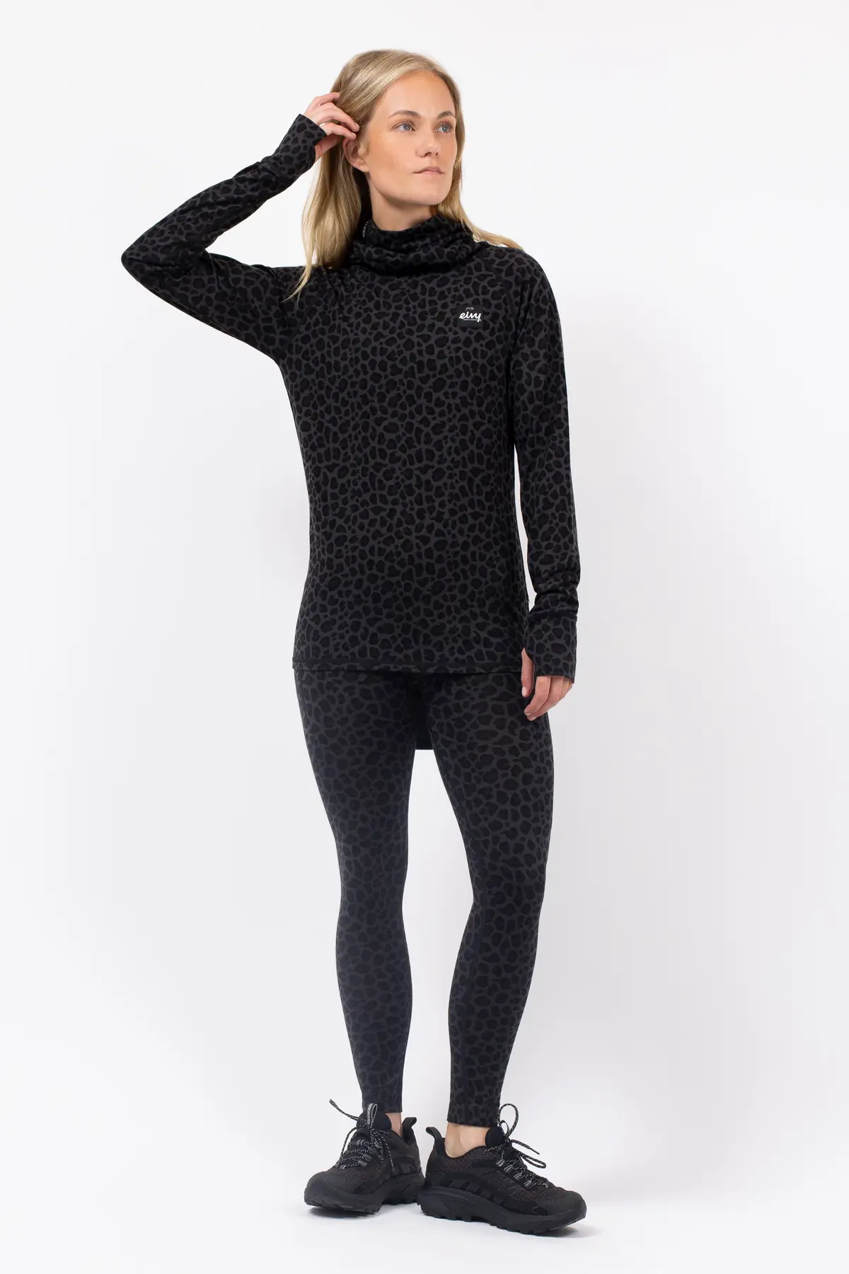 Icecold Merino Wool Top - Black Leopard