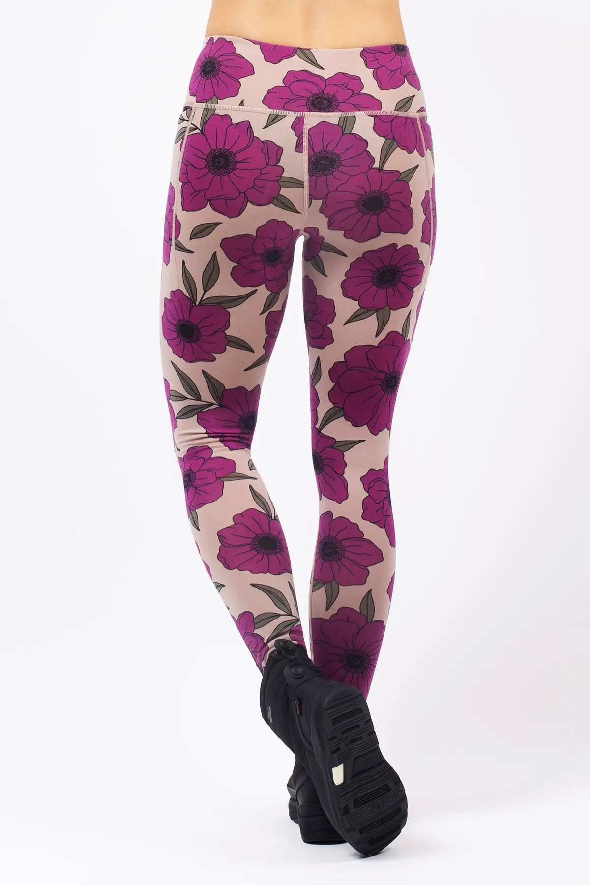 Pocket Merino Wool Tights - Earth Flowers | XXS