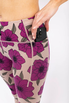 Pocket Merino Wool Tights - Earth Flowers | XXS