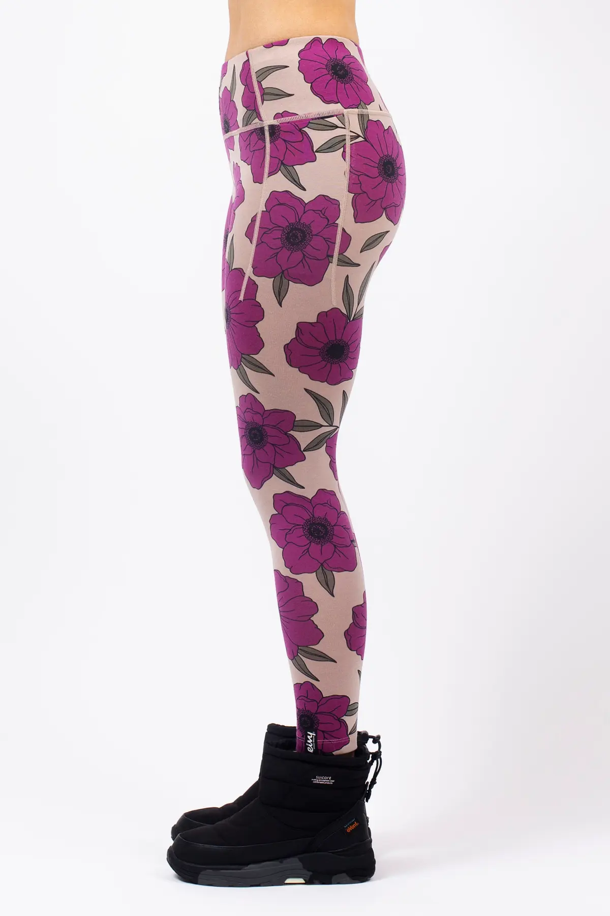 Pocket Merino Wool Tights - Earth Flowers | XXS