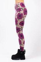 Pocket Merino Wool Tights - Earth Flowers | XXS