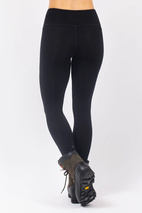 Pocket Merino Wool Rib Tights - Black