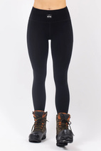 Pocket Merino Wool Rib Tights - Black