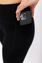 Pocket Merino Wool Rib Tights - Black