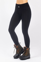 Pocket Merino Wool Rib Tights - Black