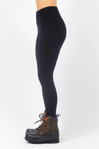 Pocket Merino Wool Rib Tights - Black