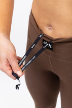 Pocket Merino Wool Rib Tights - Brown