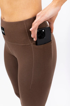 Pocket Merino Wool Rib Tights - Brown