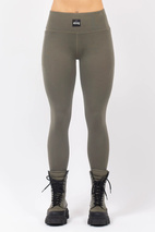 Pocket Merino Wool Rib Tights - Olive