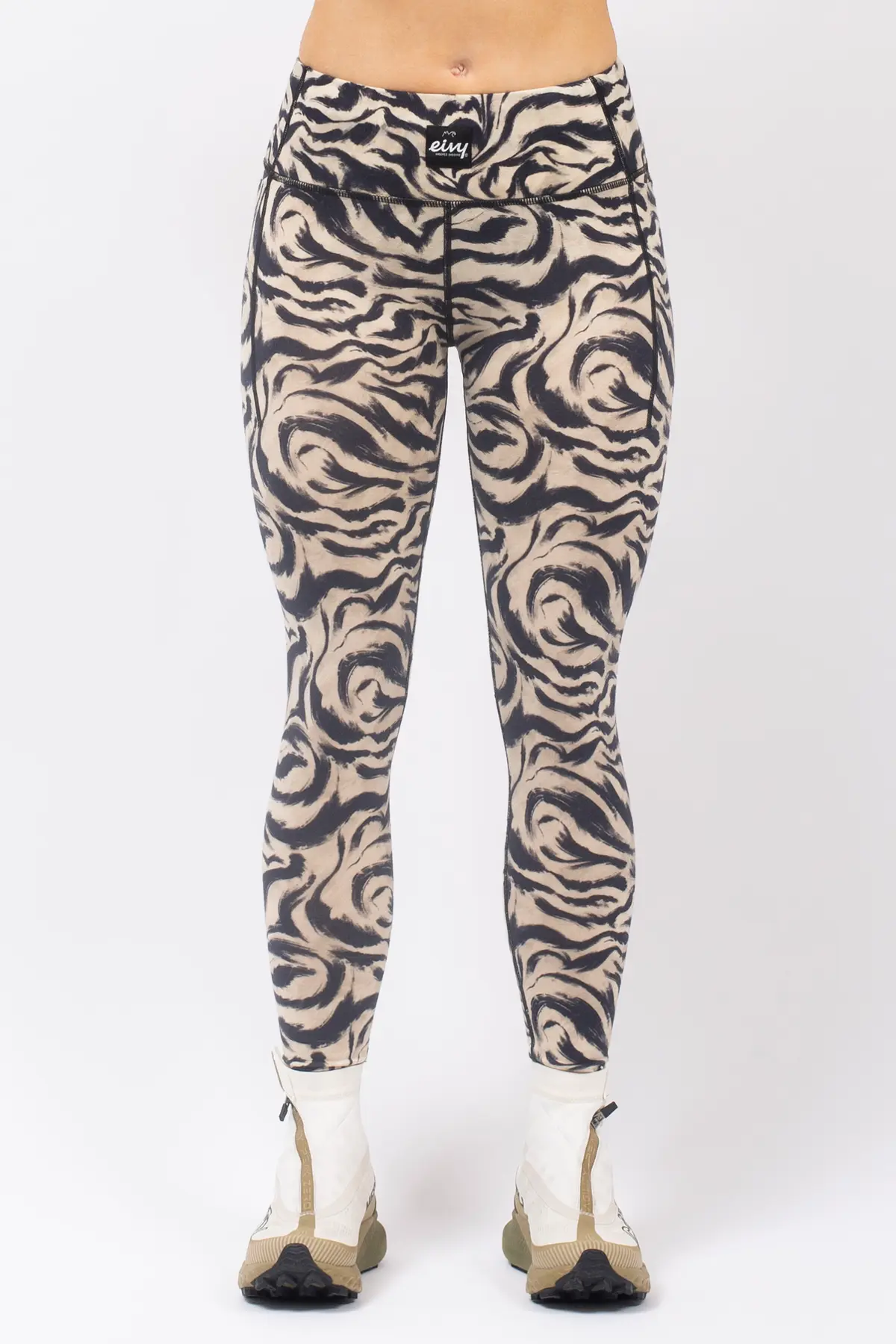 Pocket Merino Wool Tights - Animal Swirl | XL