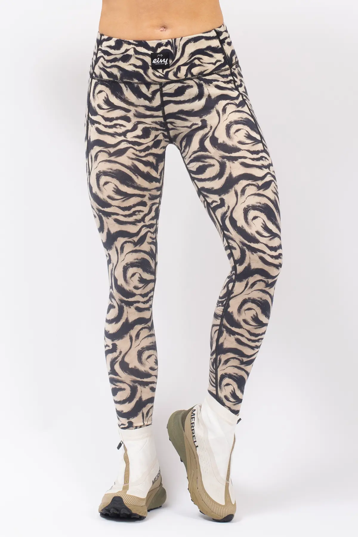 Pocket Merino Wool Tights - Animal Swirl