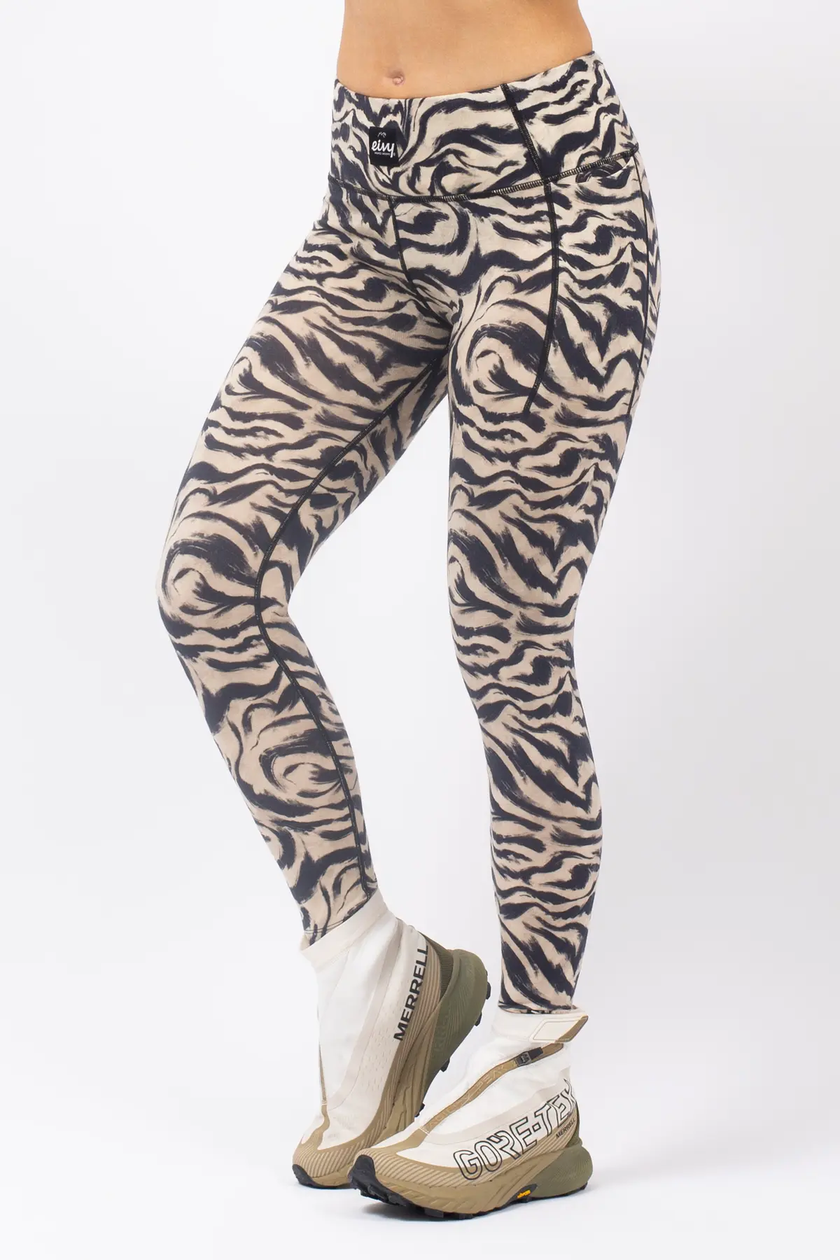 Pocket Merino Wool Tights - Animal Swirl | XL