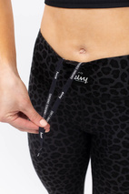 Pocket Merino Wool Tights - Black Leopard