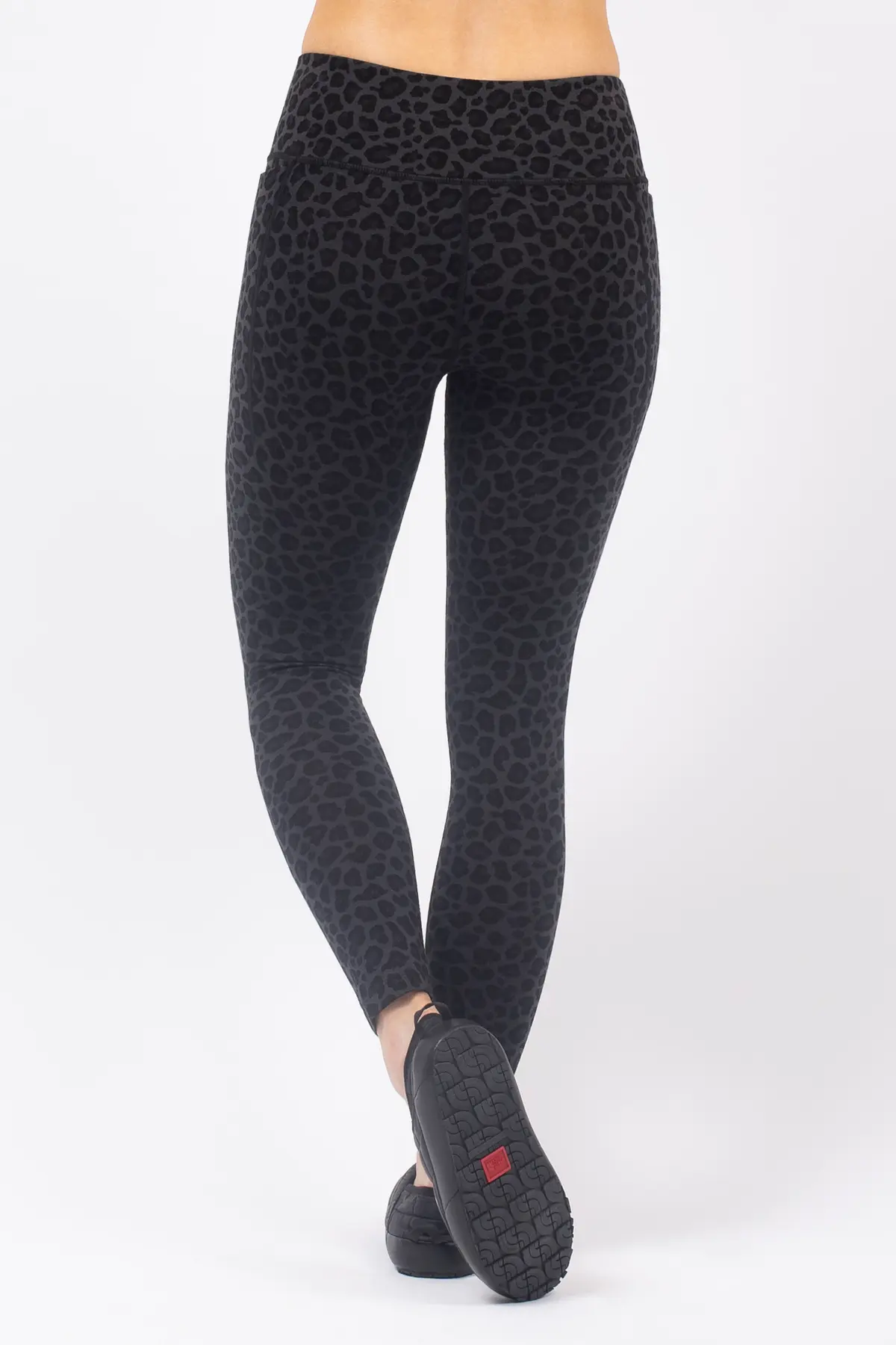 Pocket Merino Wool Tights - Black Leopard