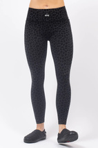 Pocket Merino Wool Tights - Black Leopard