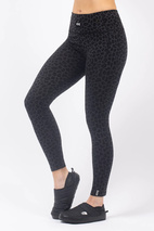 Pocket Merino Wool Tights - Black Leopard