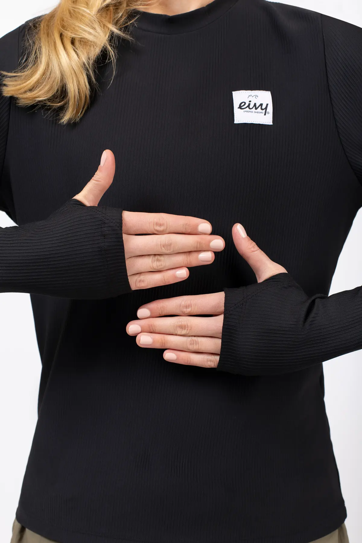 Versa Loose Fit Rib Top - Black