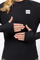 Versa Loose Fit Rib Top - Black