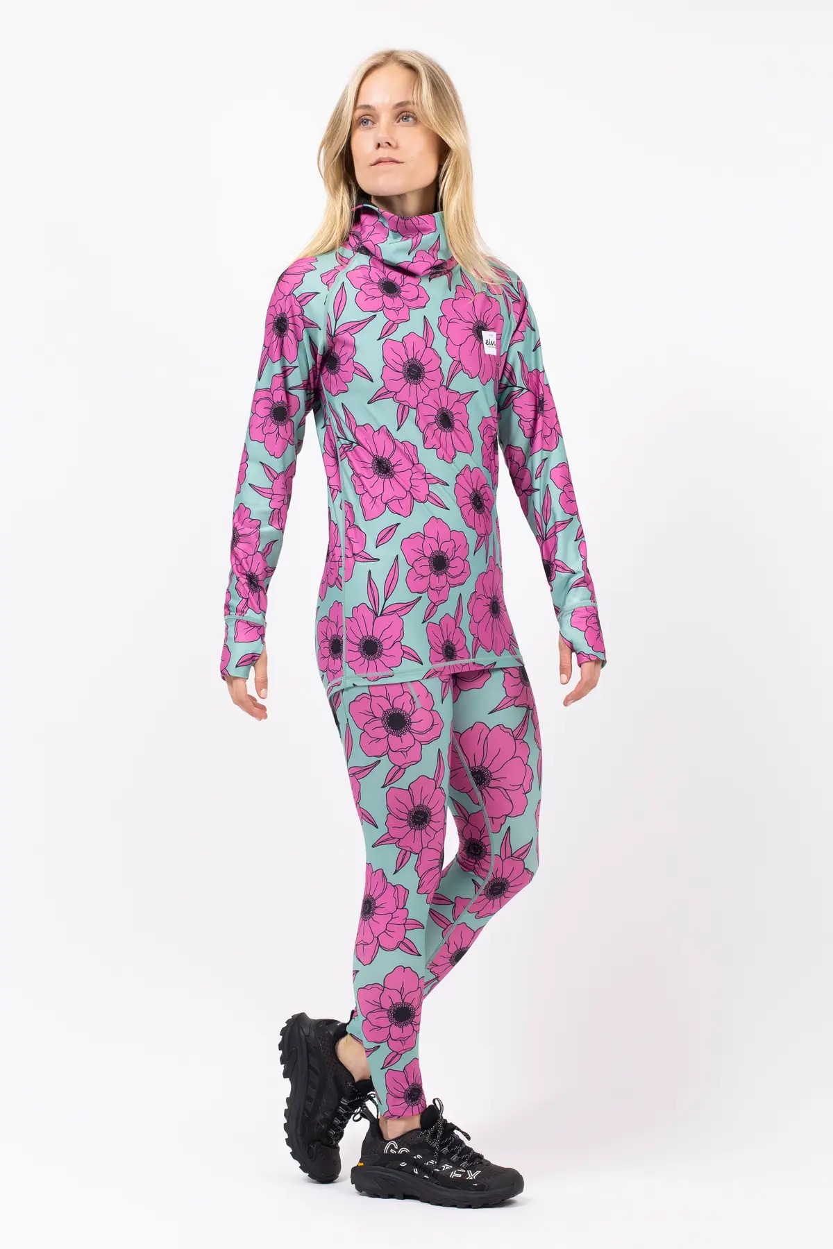 Icecold Gaiter Top - Turquoise Flower | XXS