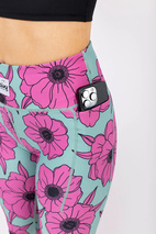 Pocket Tights - Turquoise Flower