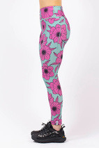 Pocket Tights - Turquoise Flower