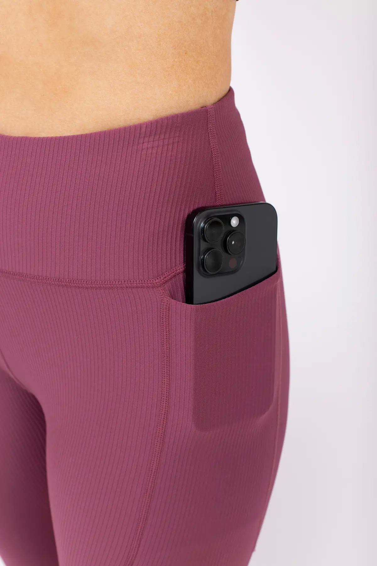 Pocket Rib Tights - Pinkgundy