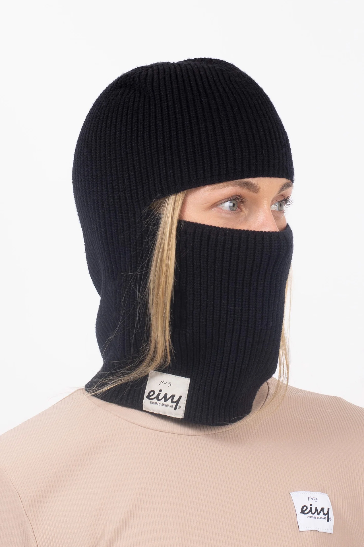 Foldable Knit Balaclava Beanie - Black | One Size