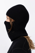 Foldable Knit Balaclava Beanie - Black | One Size