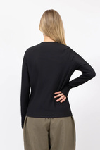 Versa Loose Fit Rib Top - Black