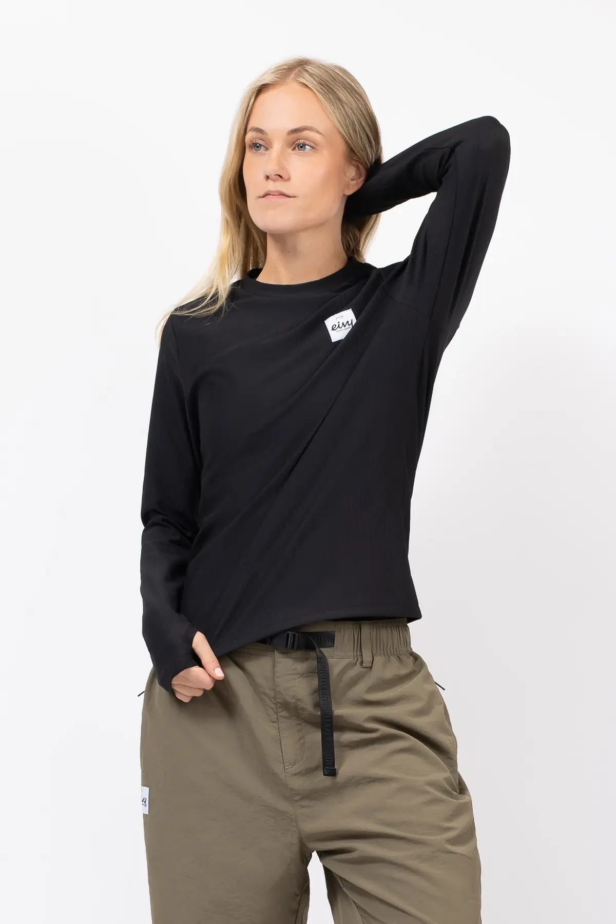 Versa Loose Fit Rib Top - Black