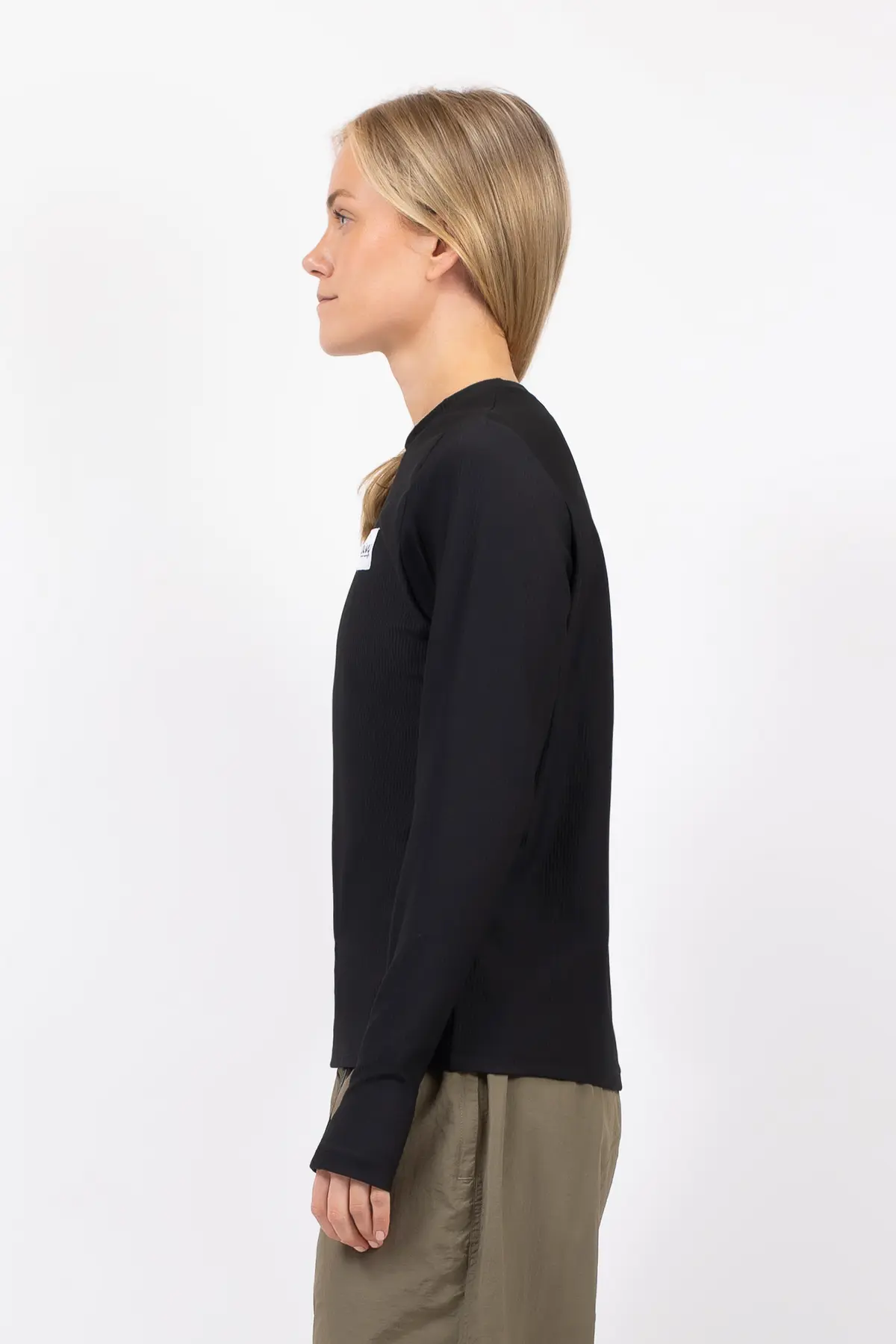 Versa Loose Fit Rib Top - Black