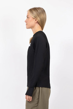 Versa Loose Fit Rib Top - Black