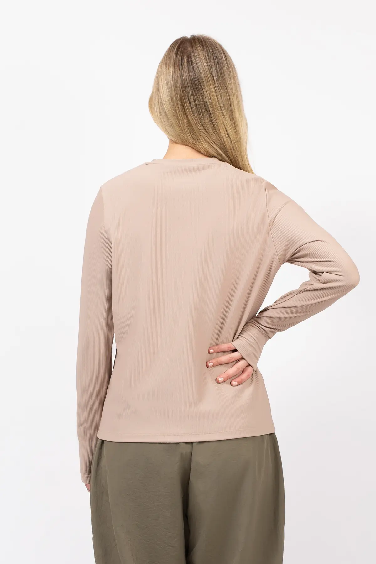 Versa Loose Fit Rib Top - Sand