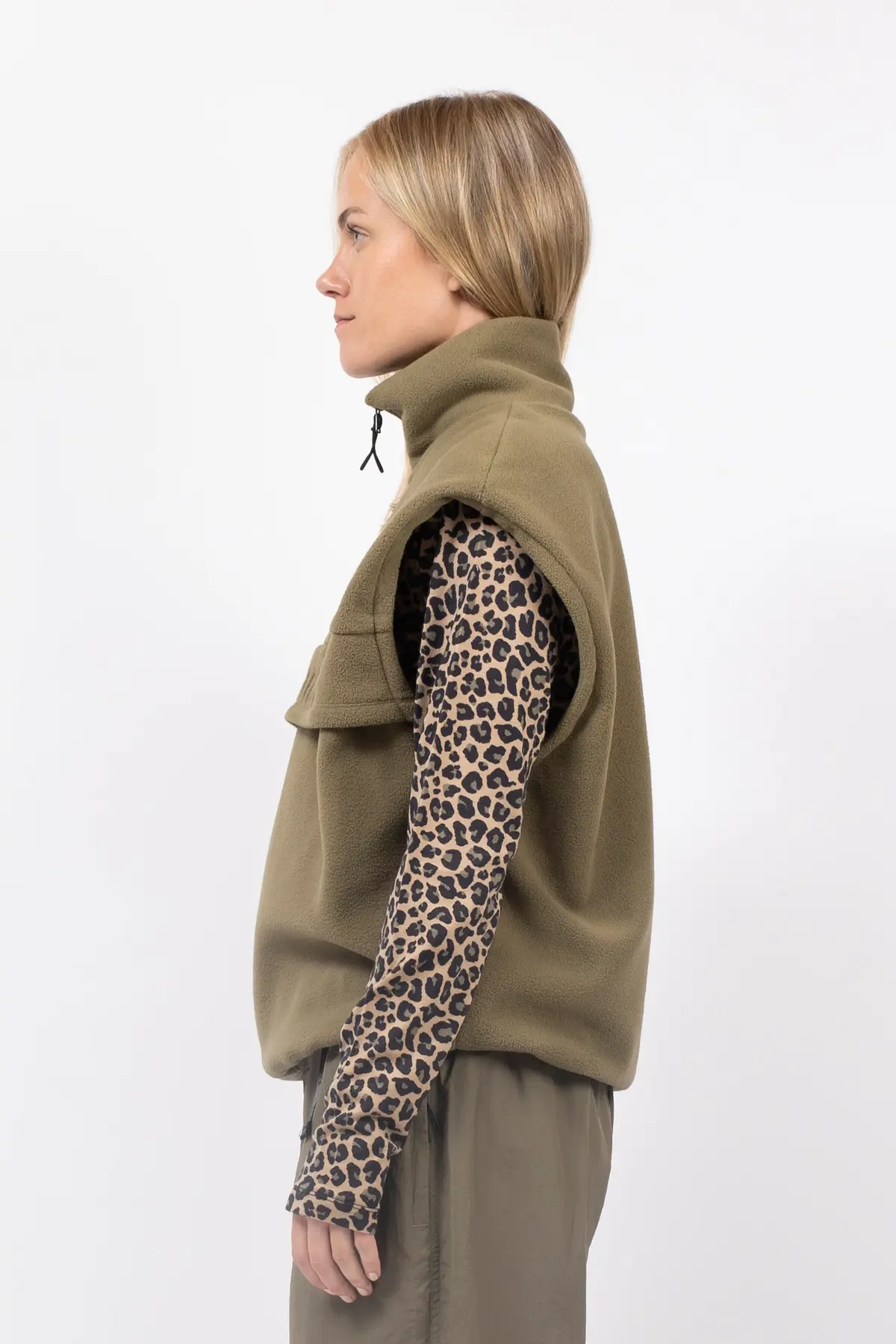 Ball Fleece Vest - Olive