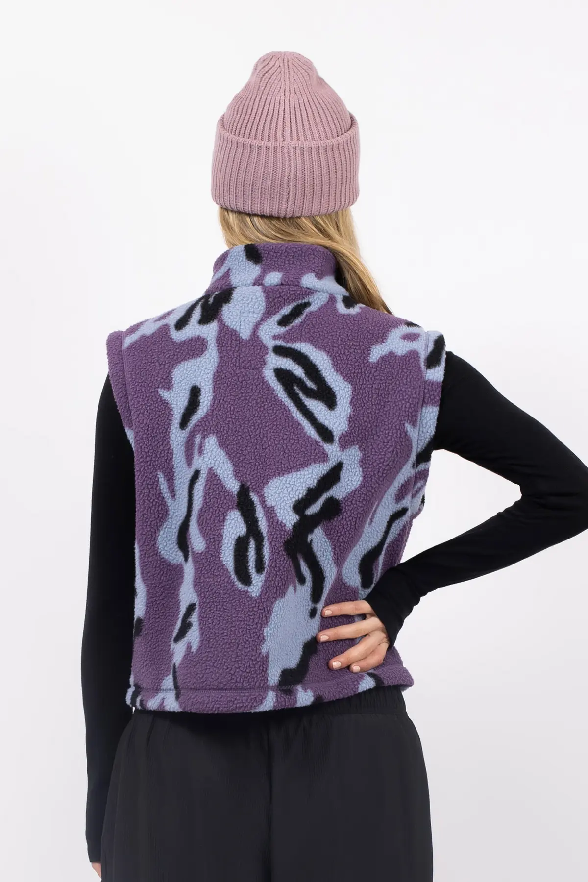 Boxy Sherpa Vest - Purple Stray