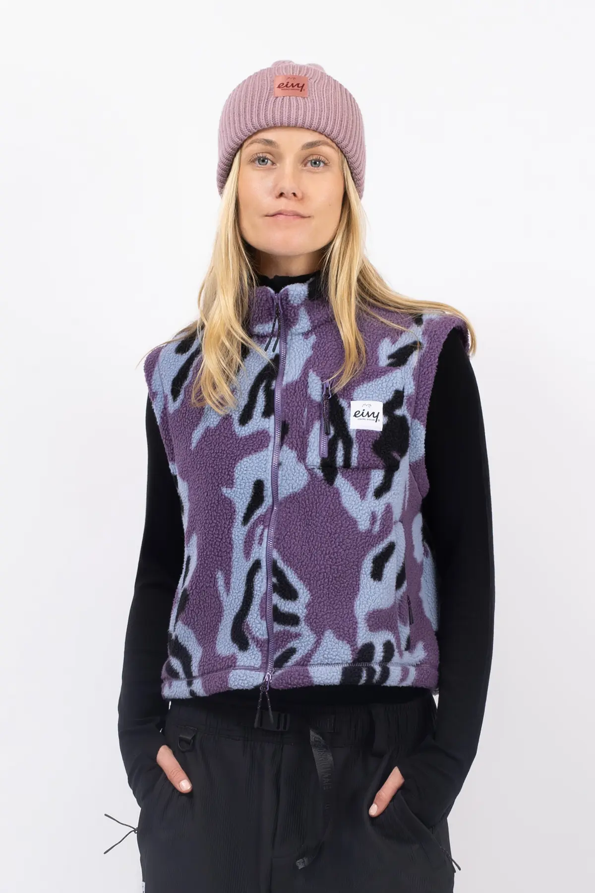 Boxy Sherpa Vest - Purple Stray