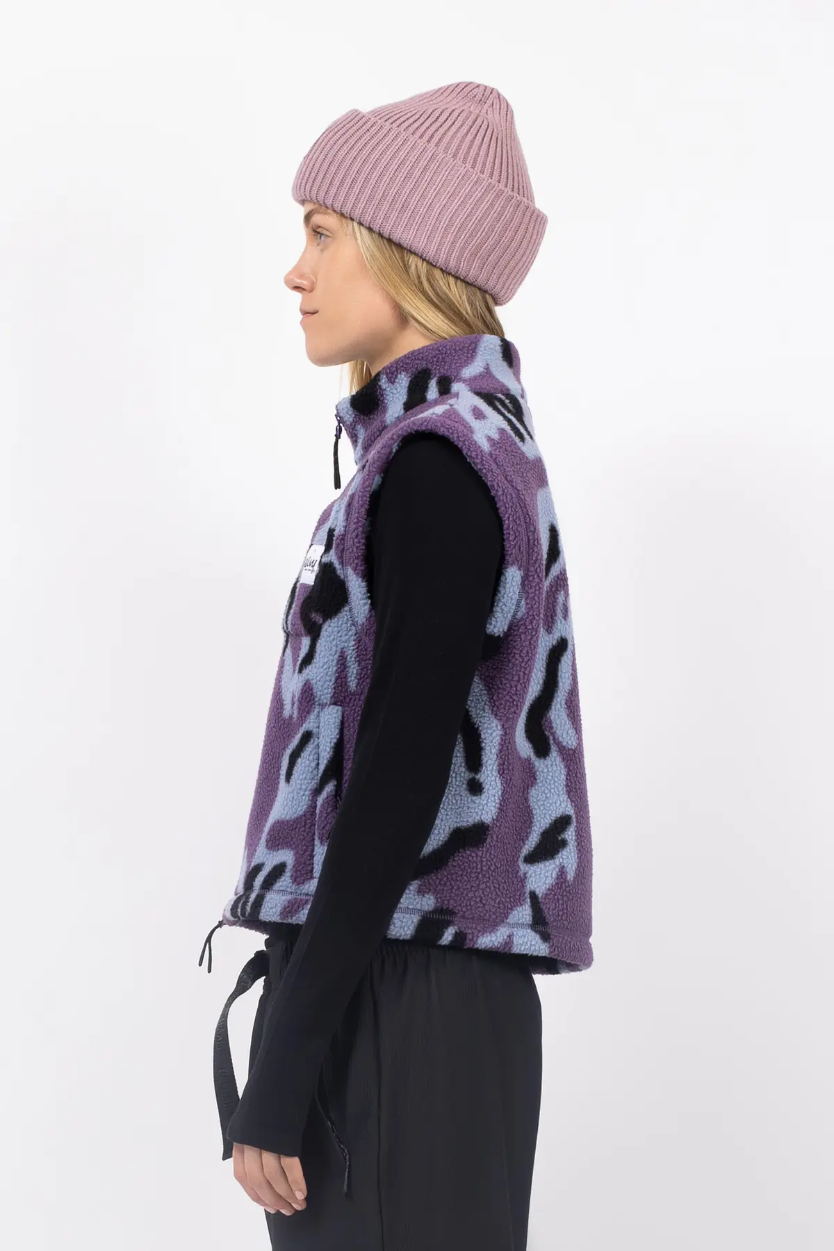 Boxy Sherpa Vest - Purple Stray
