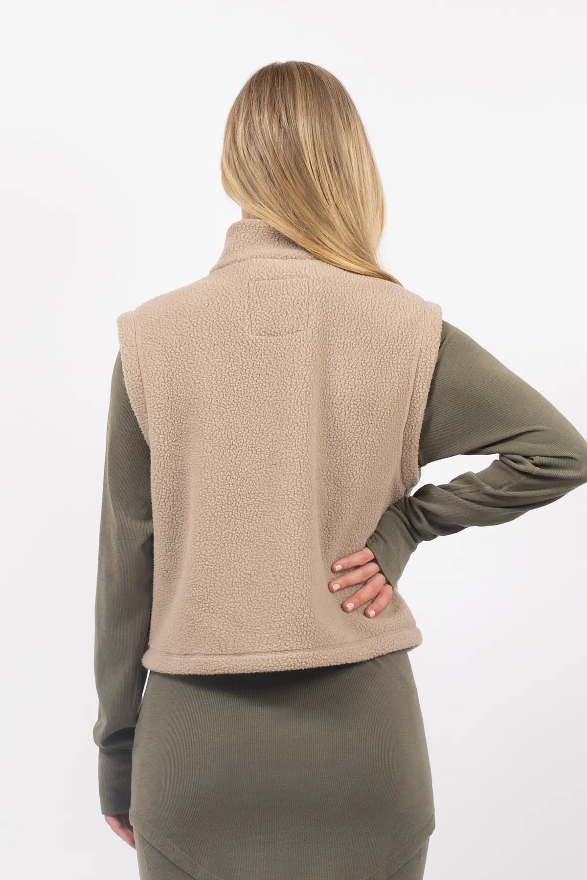 Boxy Sherpa Vest - Sand