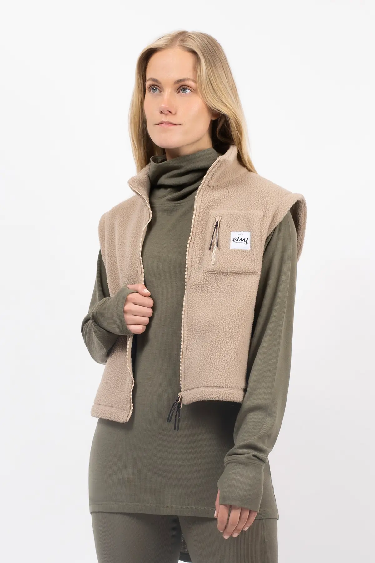 Boxy Sherpa Vest - Sand